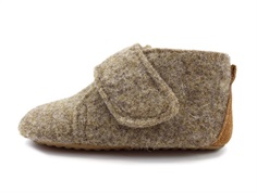 Pom Pom slippers brown wool